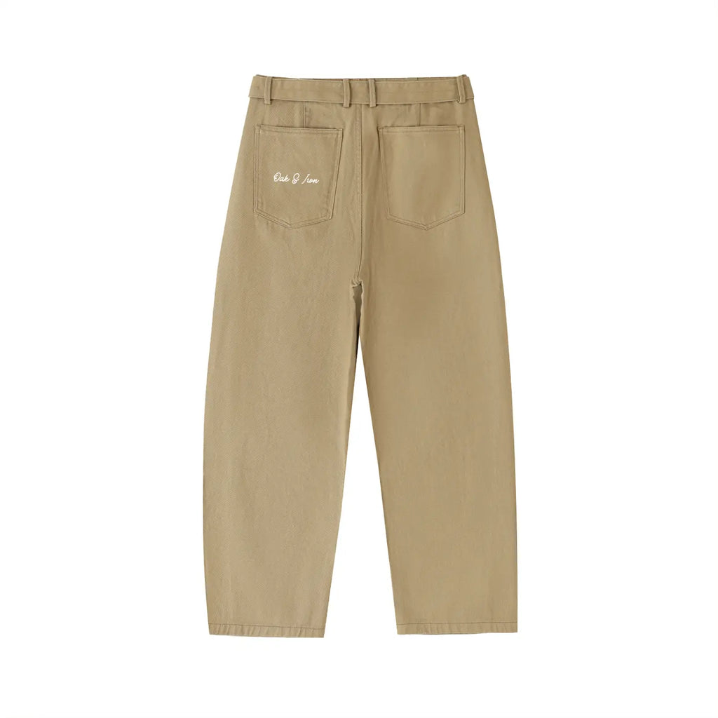 Essentials Seam Belted Curved-Blade Pants ODMPOD