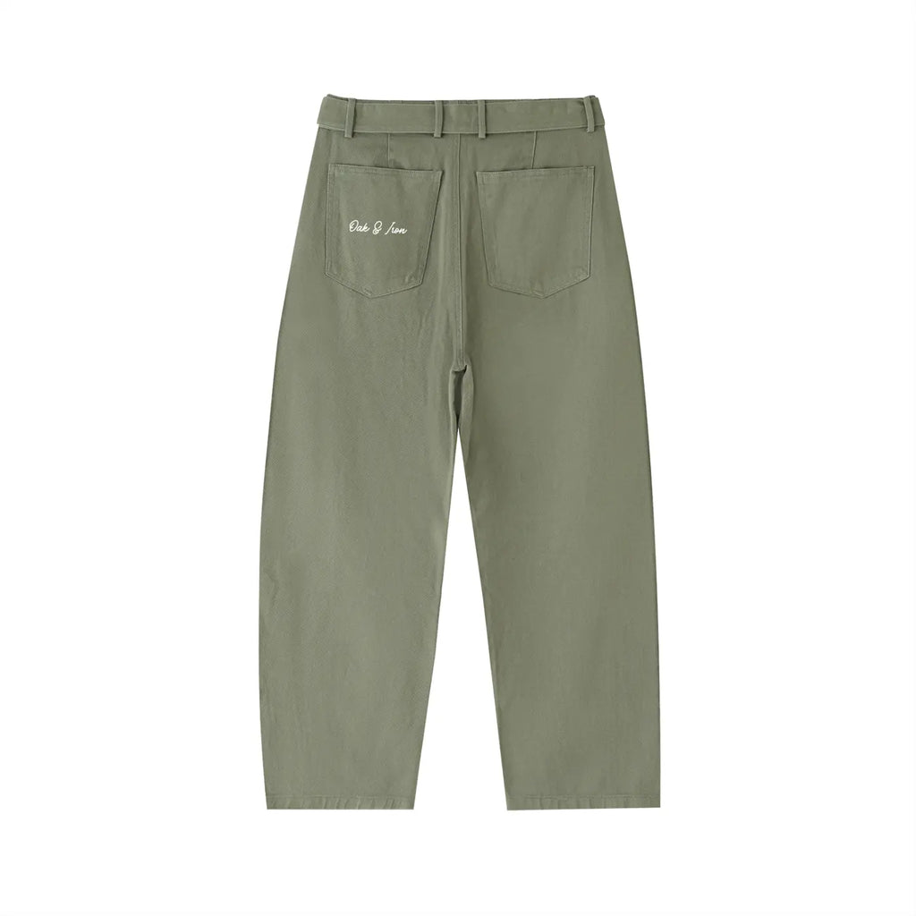 Essentials Seam Belted Curved-Blade Pants ODMPOD